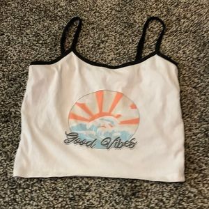 Good vibes cropped tank top